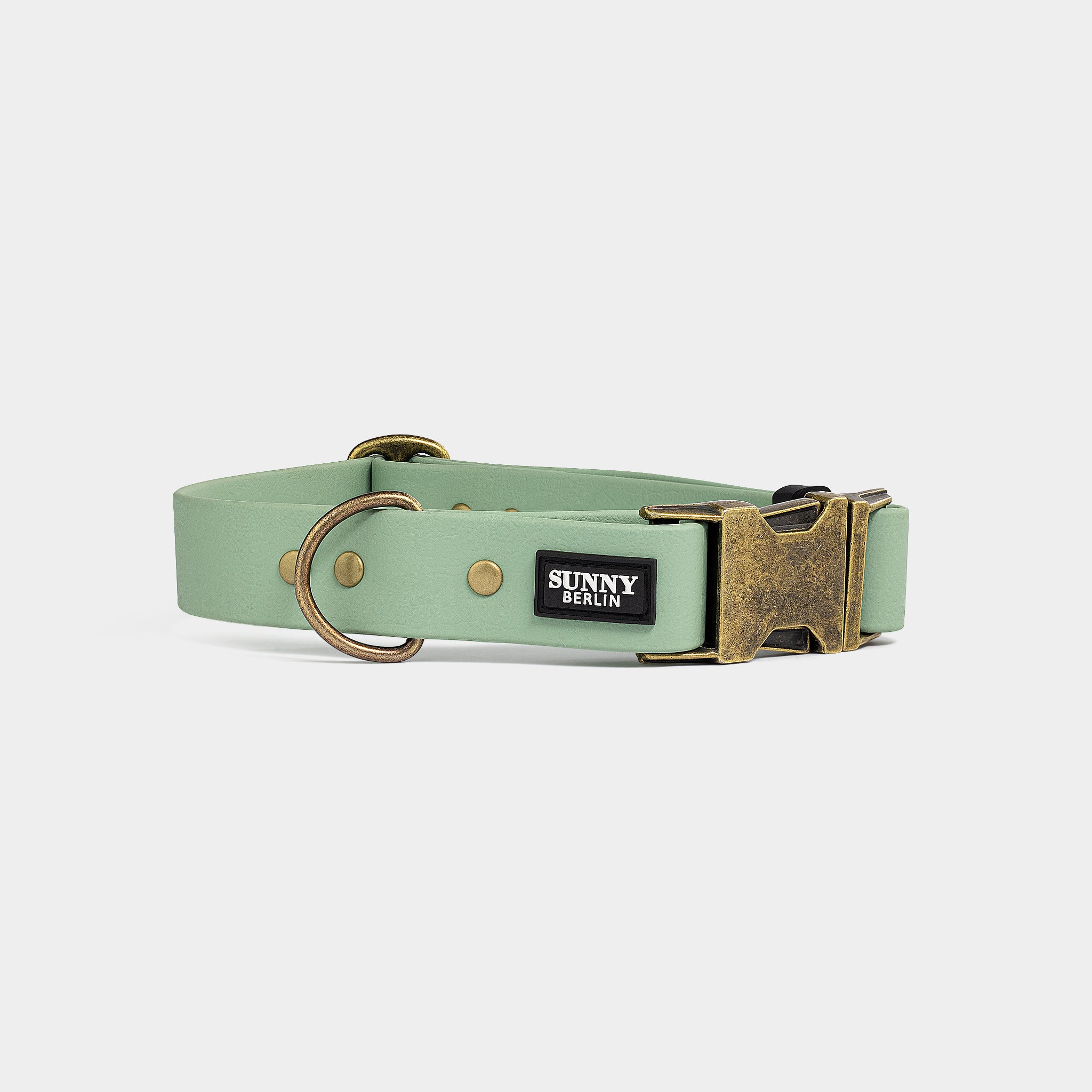 Hundehalsband aus Biothane, im Vintage Look in salbei, von SUNNY BERLIN 