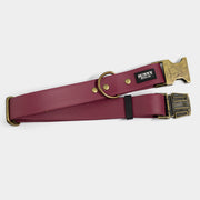 Hundehalsband aus Biothane in weinrot, im Vintage Look, von SUNNY BERLIN