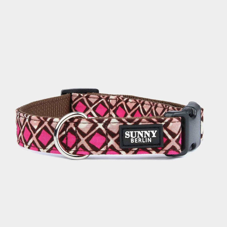 Hundehalsband mit  Ethno Muster in Pink und Braun – SUNNY BERLIN