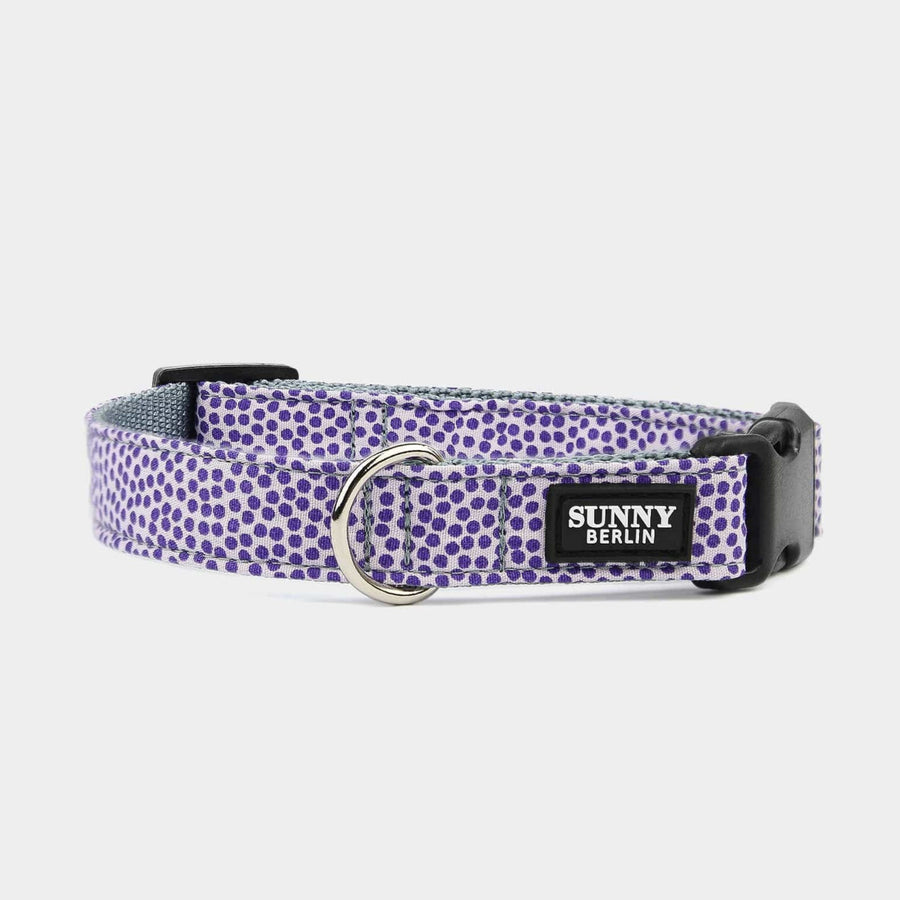 Hundehalsband in Lila mit Punktemuster – SUNNY BERLIN